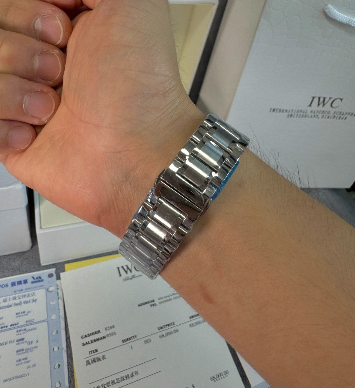 IWC-시계-국내배송 포르투기저 크로노그래프 실버 화이트다이얼 41mm