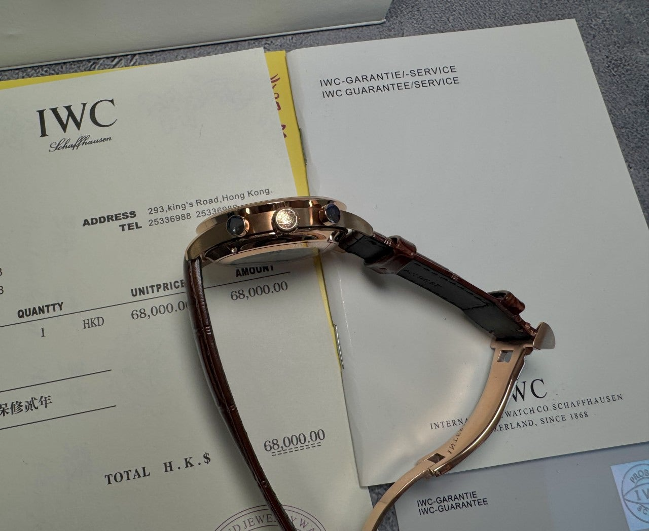 IWC-시계-국내배송 포르투기저 크로노그래프 42mm 로즈골드