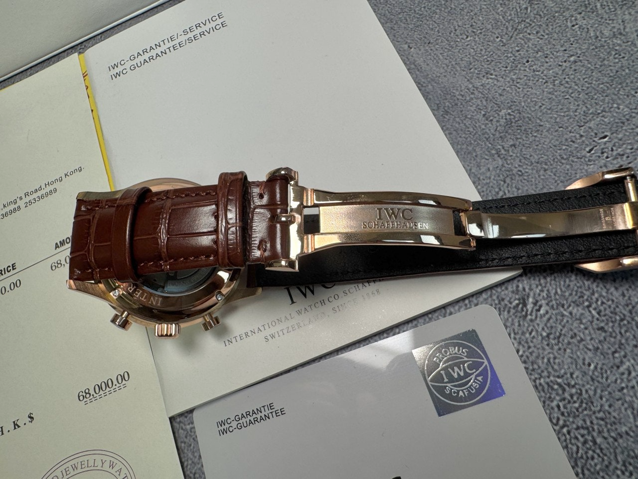 IWC-시계-국내배송 포르투기저 크로노그래프 42mm 로즈골드