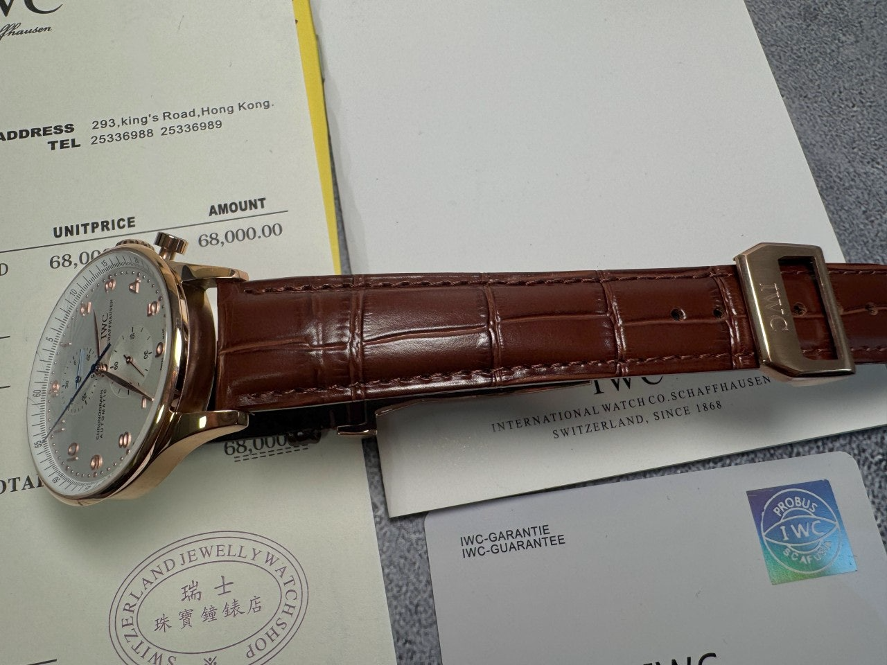 IWC-시계-국내배송 포르투기저 크로노그래프 42mm 로즈골드