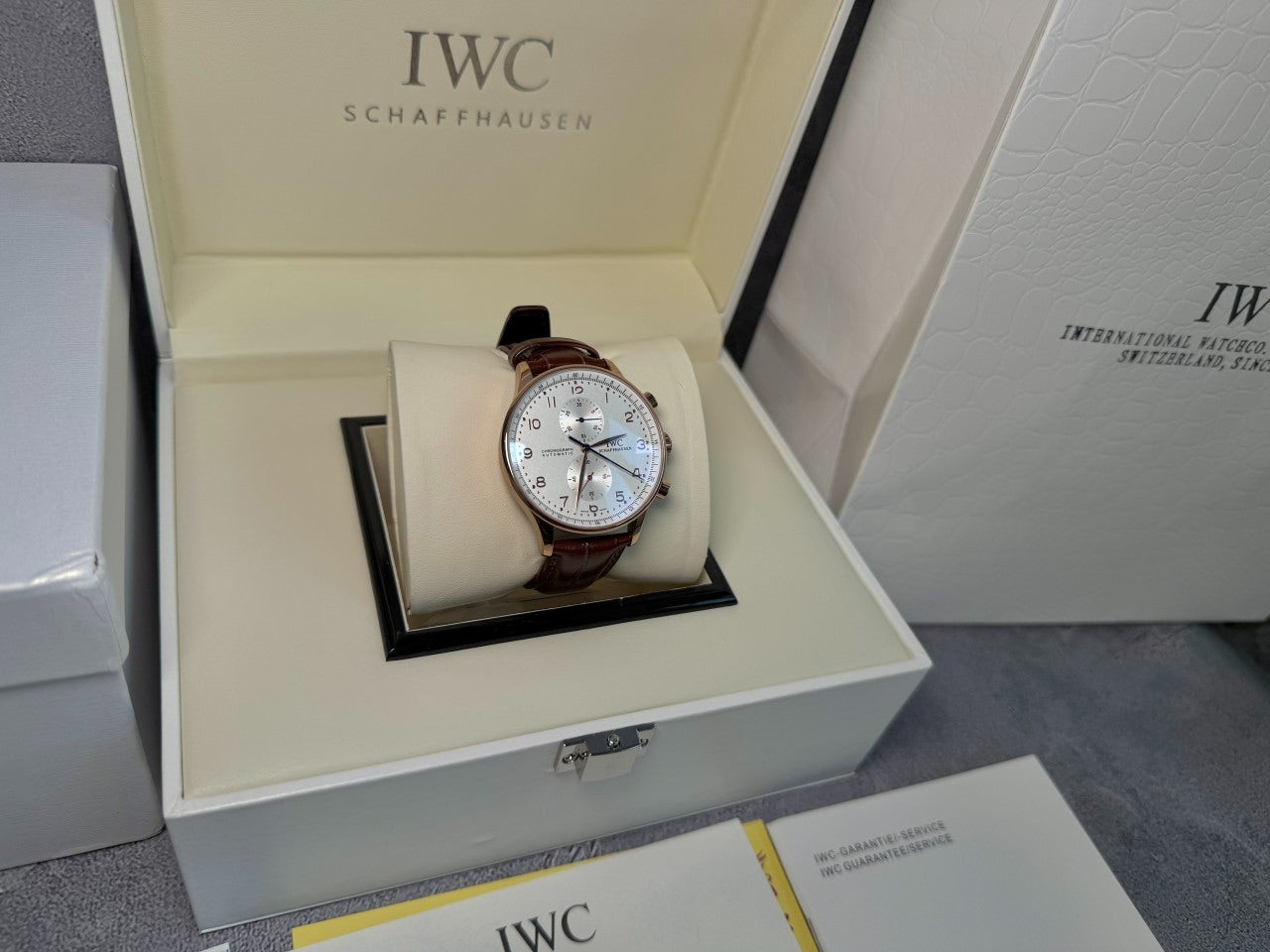 IWC-시계-국내배송 포르투기저 크로노그래프 42mm 로즈골드