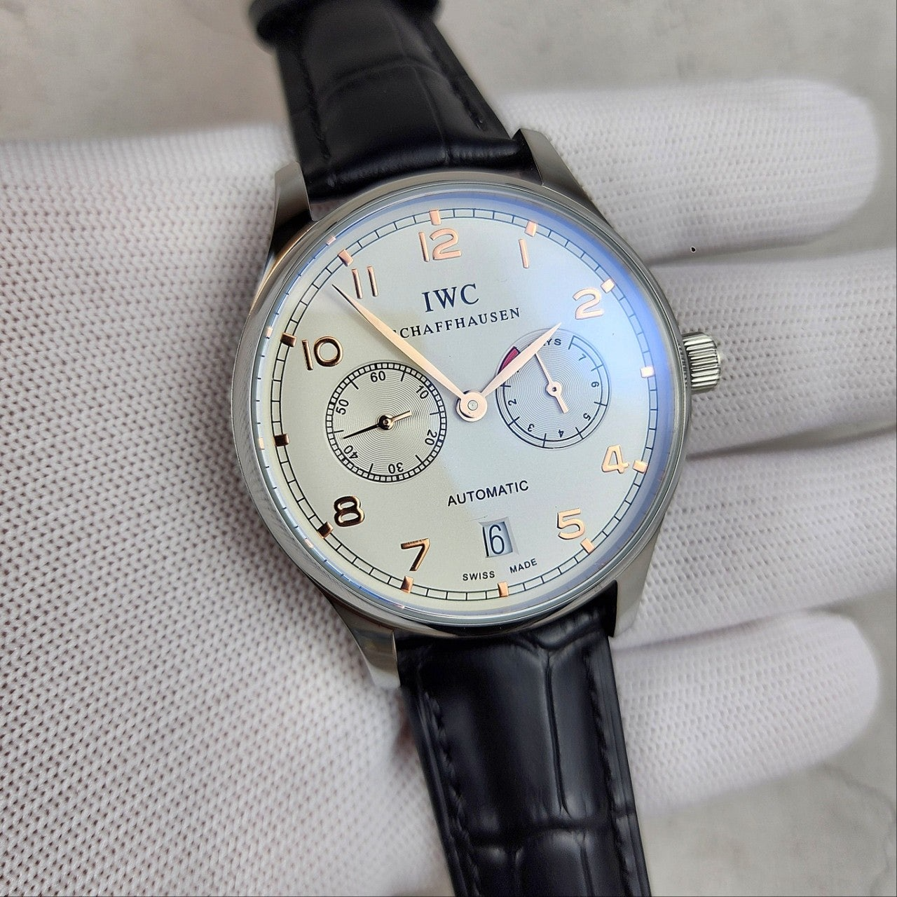 IWC-시계-국내배송 포르투기저 화이트다이얼 골드침