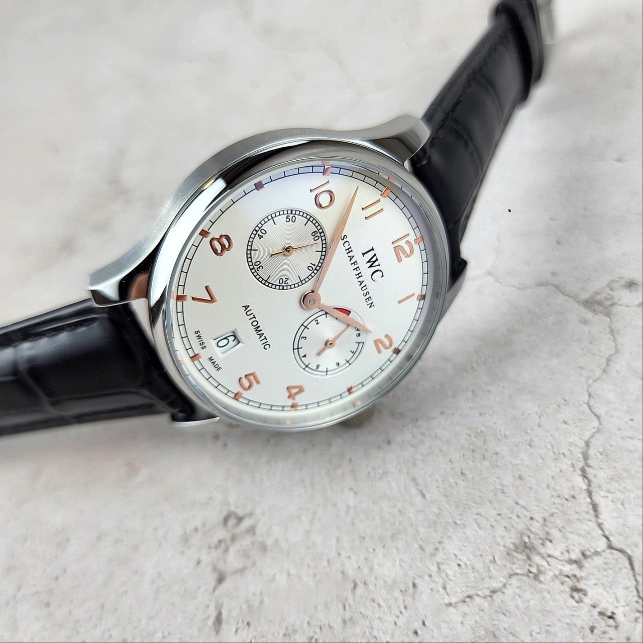 IWC-시계-국내배송 포르투기저 화이트다이얼 골드침