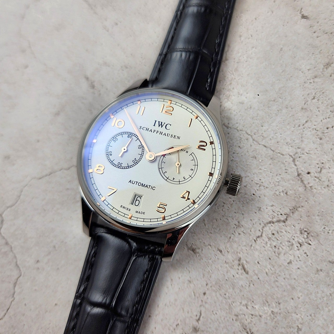 IWC-시계-국내배송 포르투기저 화이트다이얼 골드침