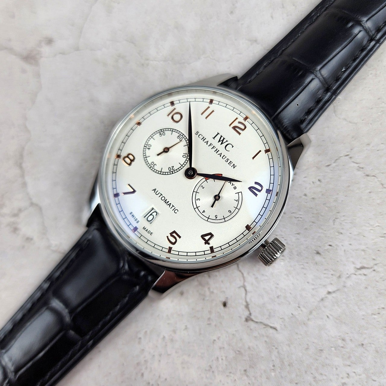 IWC-시계-국내배송 포르투기저 화이트다이얼 골드침