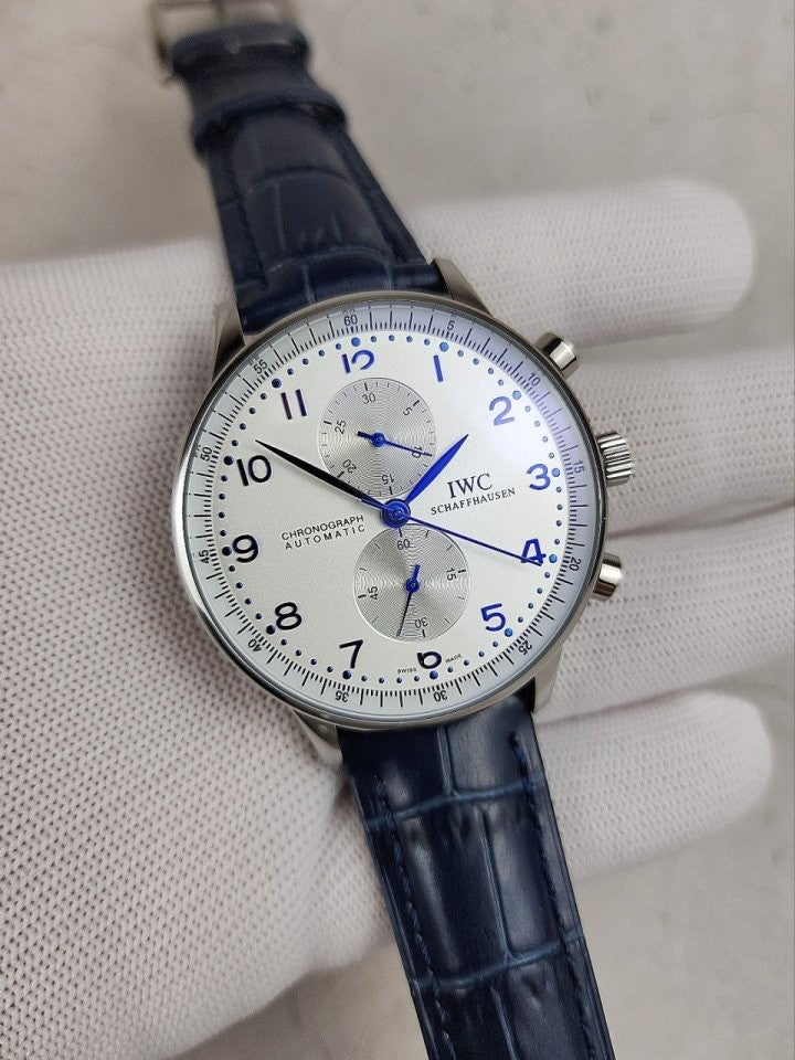 IWC-시계-국내배송 포르투기저 화이트다이얼 블루침