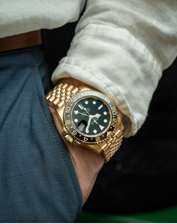 롤렉스-시계-국내배송 GMT 마스터2 옐로우골드 블랙다이얼 40mm