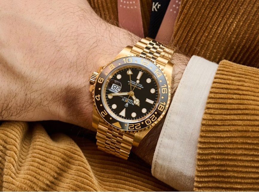 롤렉스-시계-국내배송 GMT 마스터2 옐로우골드 블랙다이얼 40mm