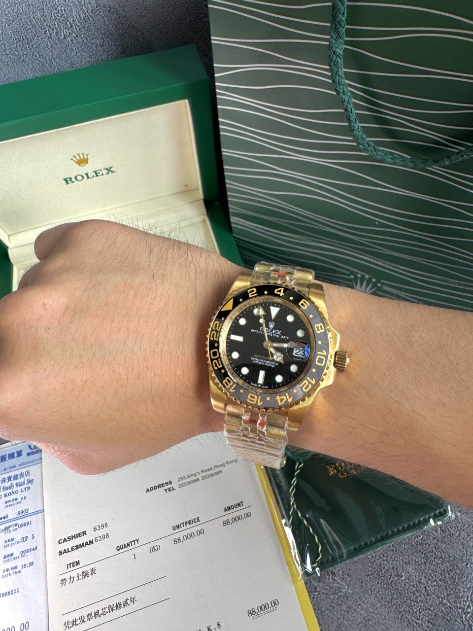 롤렉스-시계-국내배송 GMT 마스터2 옐로우골드 블랙다이얼 40mm
