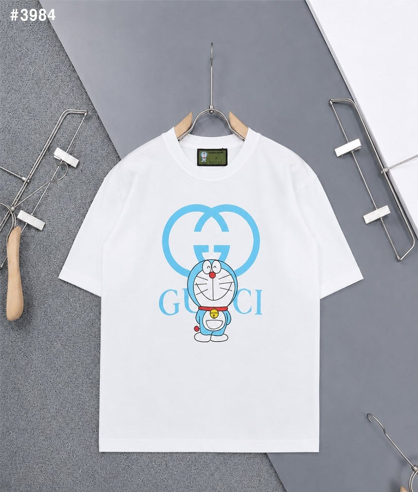 구찌-상의-국내배송 도라에몽 콜라보 인터로킹 GG 블루 프린팅 티셔츠