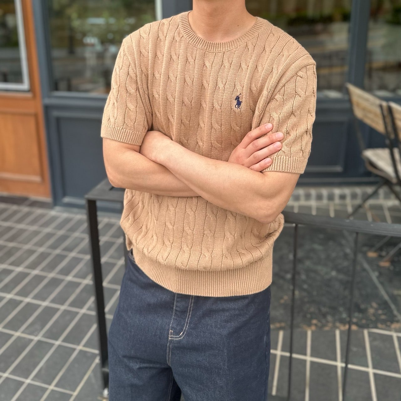 폴로랄프로렌-상의-국내배송 남성 케이블 코튼 니트