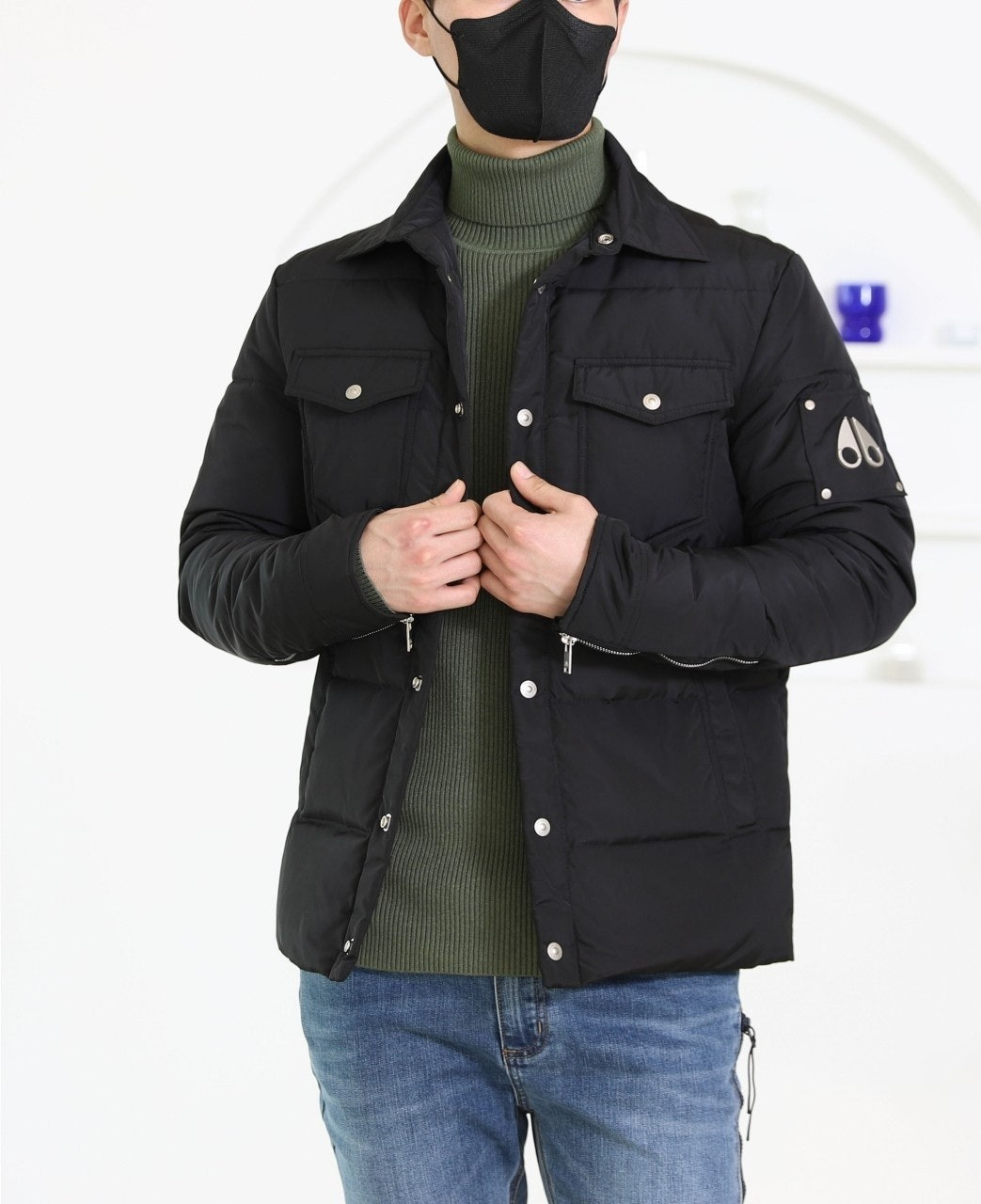 무스너클-상의-국내배송 다운 패딩 셔츠자켓