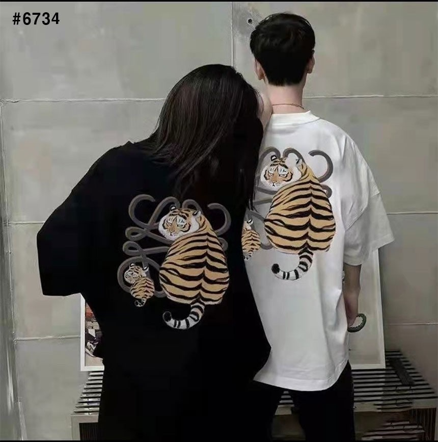 로에베-상의-국내배송 타이거 로고 반팔 티셔츠