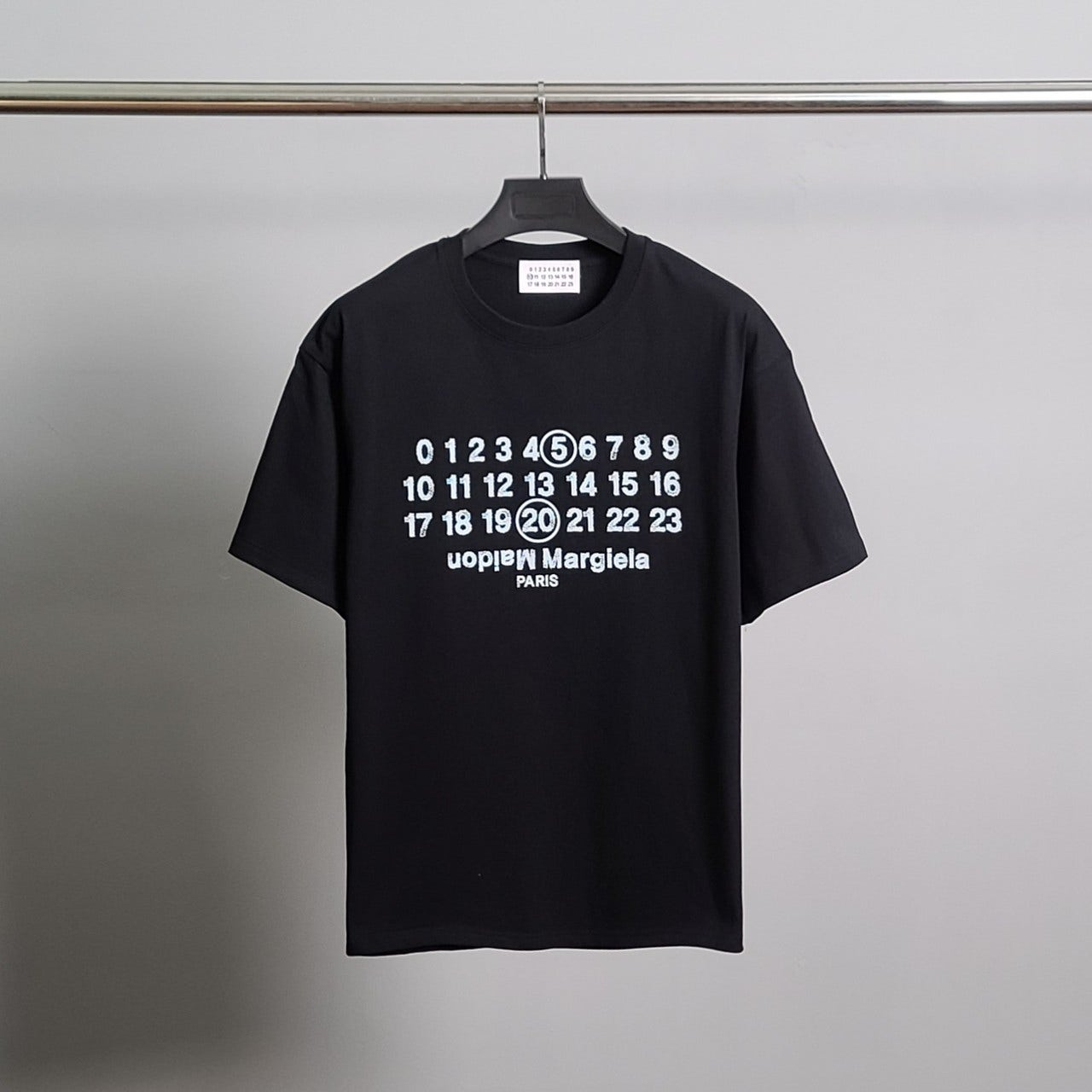 마르지엘라-상의-국내배송 넘버레터링 코튼 반팔티