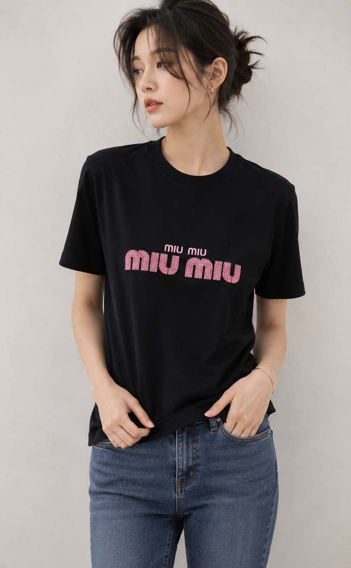 미우미우-상의-국내배송 빅로고 뽀글이패치 수입라운드