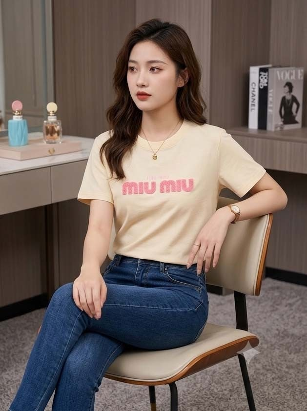 미우미우-상의-국내배송 빅로고 뽀글이패치 수입라운드