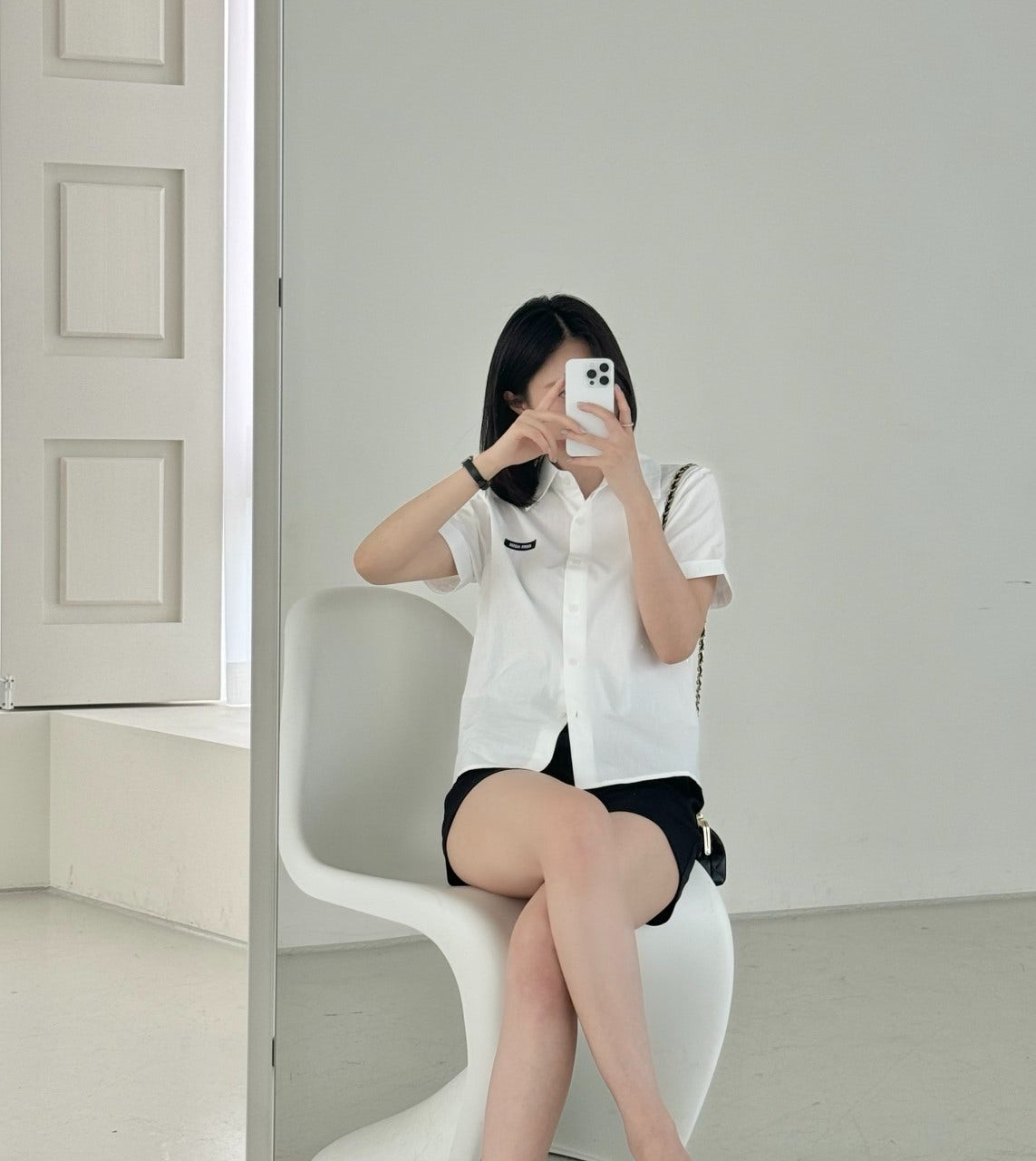 미우미우-상의-국내배송 하프 셔츠