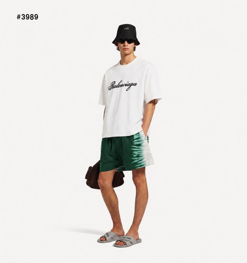 발렌시아가-상의-국내배송 빈티지 BB 멀티로고 오버핏 반팔 티셔츠