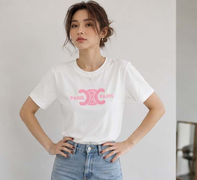 셀린느-상의-국내배송 빅로고 자수 뽀그리패치
