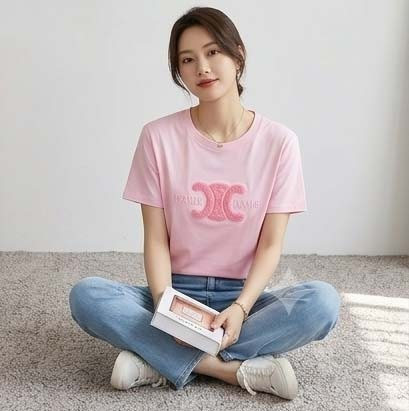 셀린느-상의-국내배송 빅로고 자수 뽀그리패치