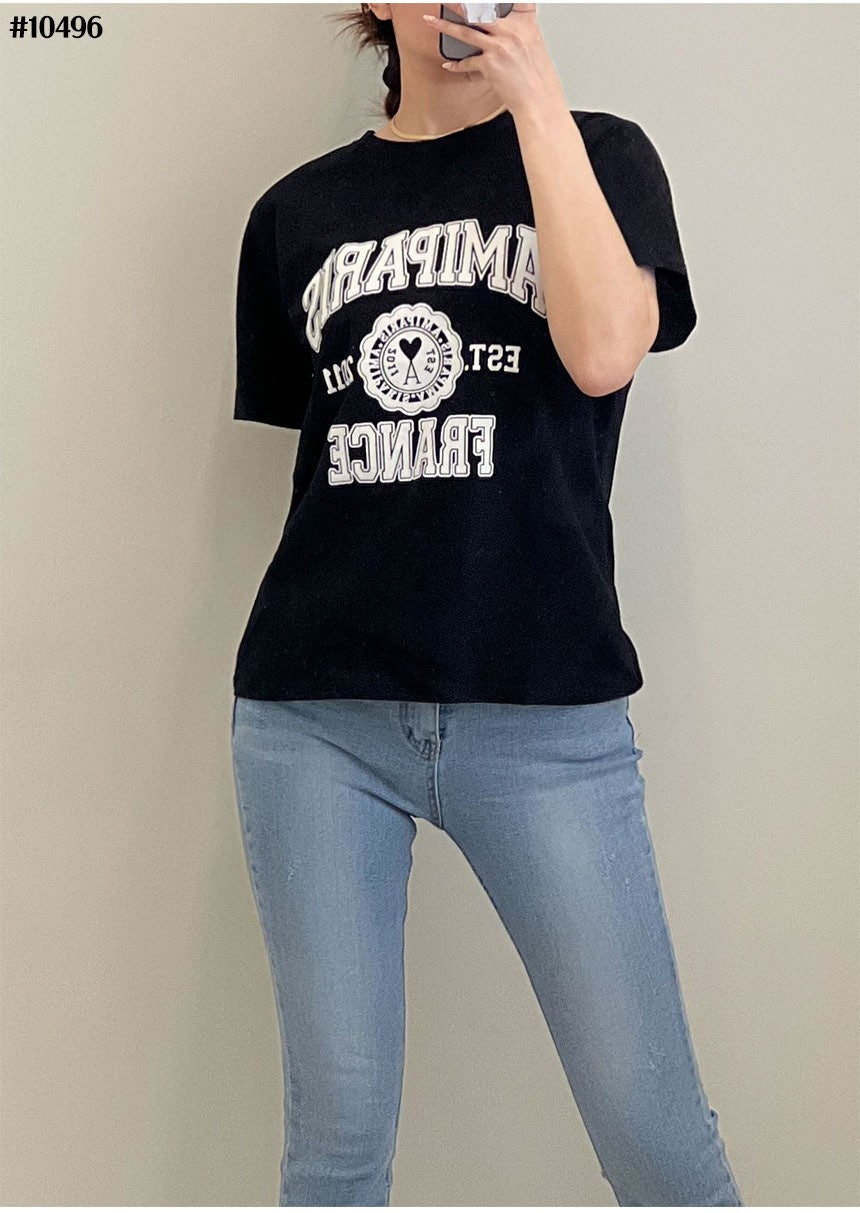 아디다스-상의-국내배송 PARIS FRANCE 남여공용 그래픽 반팔티셔츠