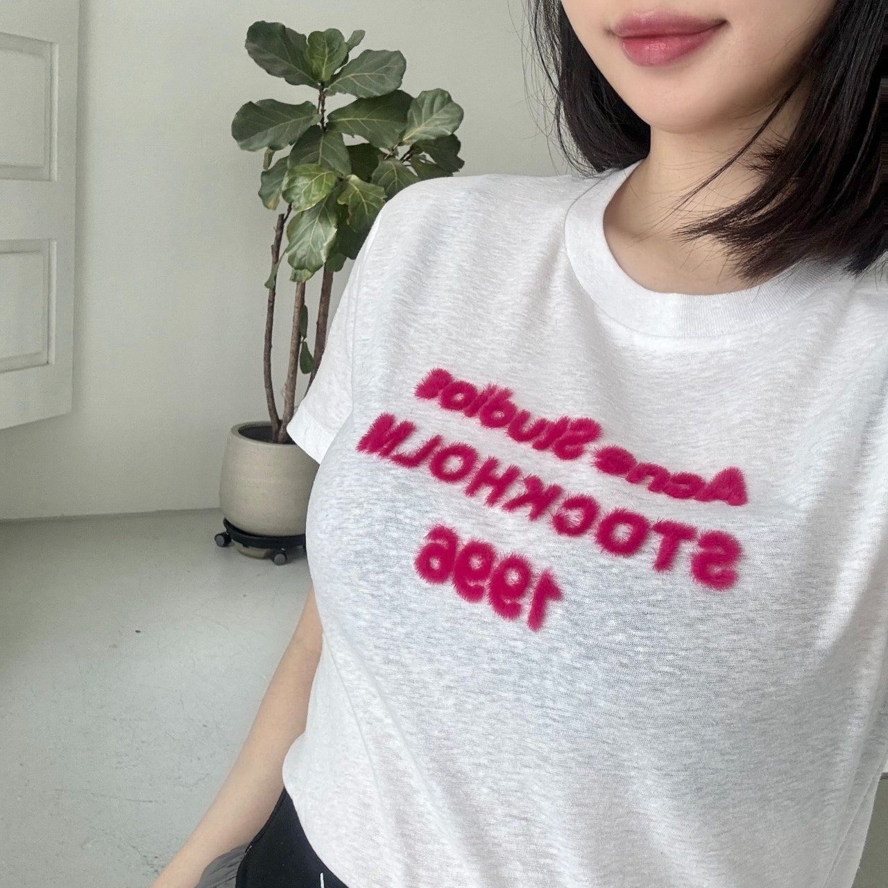 아크네-상의-국내배송 린넨 부클 티셔츠