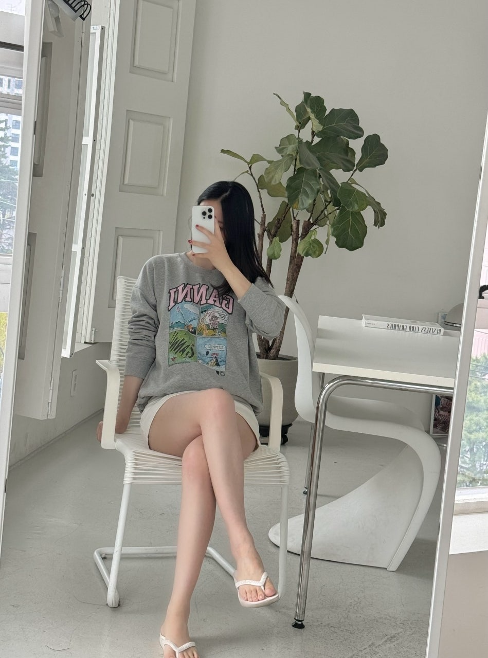 가니-상의-국내배송 카툰 맨투맨