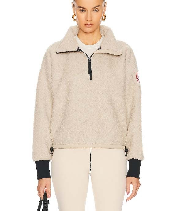 캐나다구스-상의-국내배송 베이지 하프 짚업 스웨터