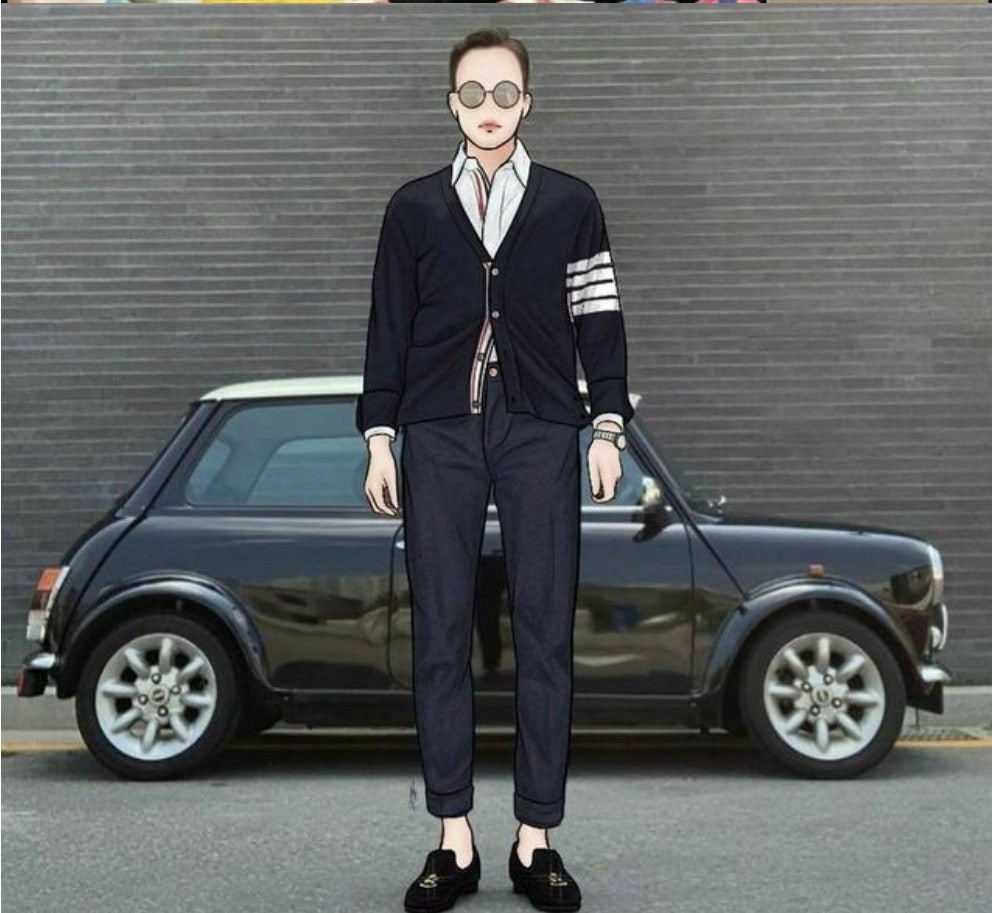 톰브라운-상의-국내배송 사선완장 캐시미어 가디건