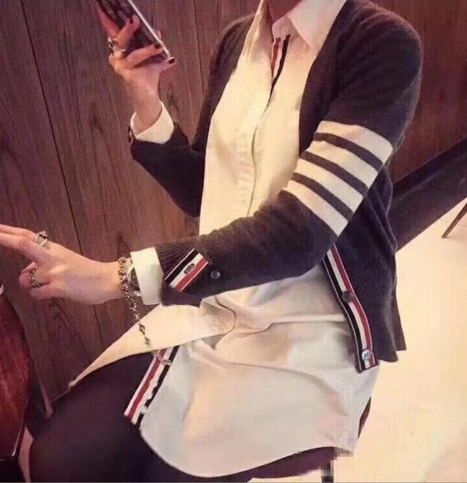 톰브라운-상의-국내배송 사선완장 캐시미어 가디건