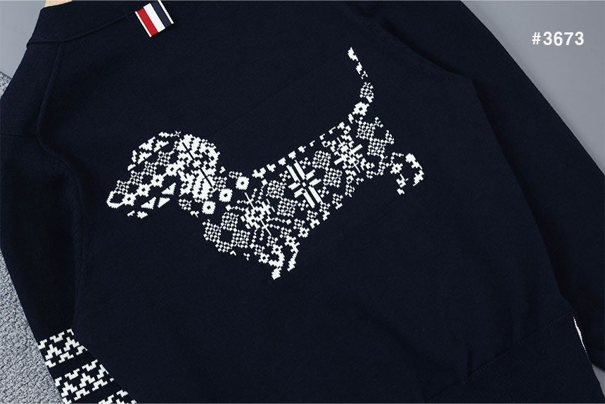 톰브라운-상의-국내배송 홀리데이 헥터 인타르시아 브이넥 가디건