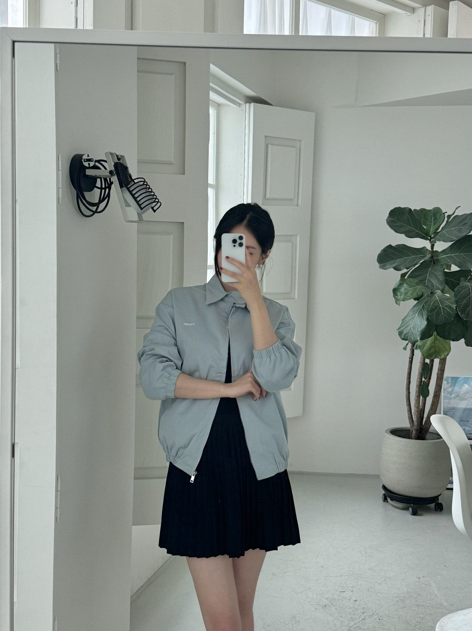 프라다-상의-국내배송 개버딘 블루종
