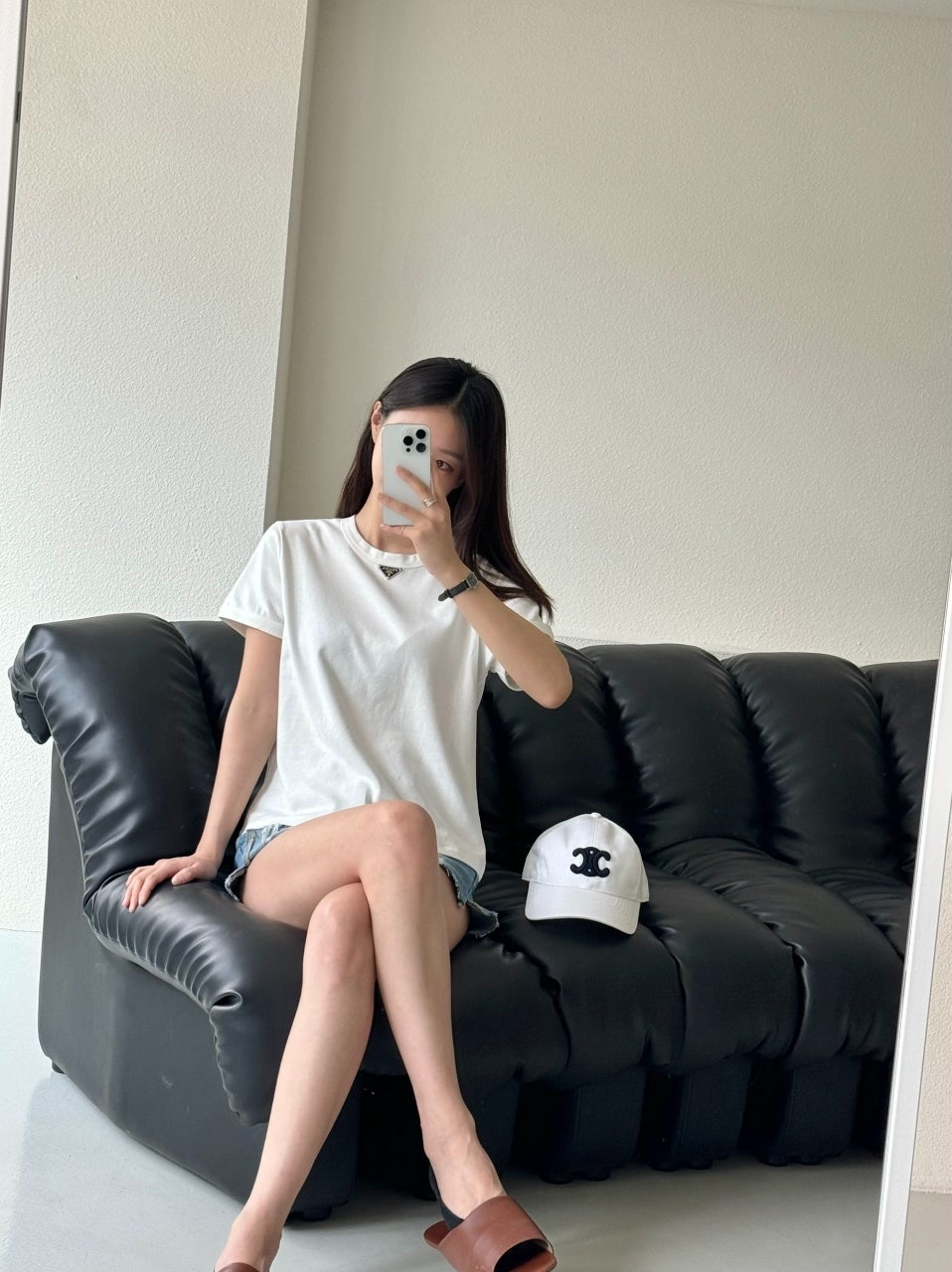 프라다-상의-국내배송 패치 실켓 바이오 티셔츠