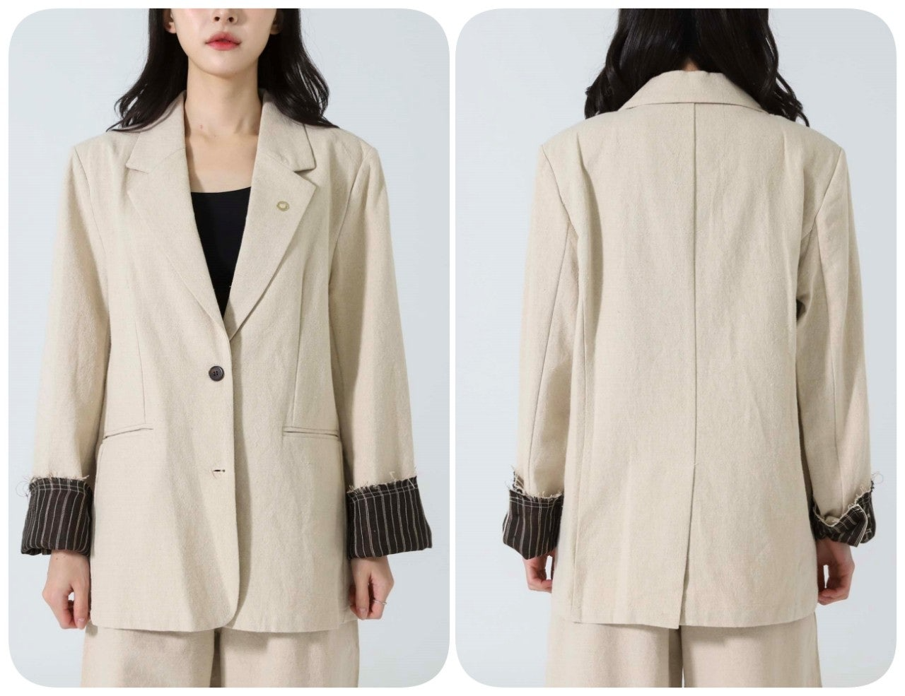 로로피아나-세트-국내배송 린디 블레이저 자켓 & 팬츠 SET -베이지-