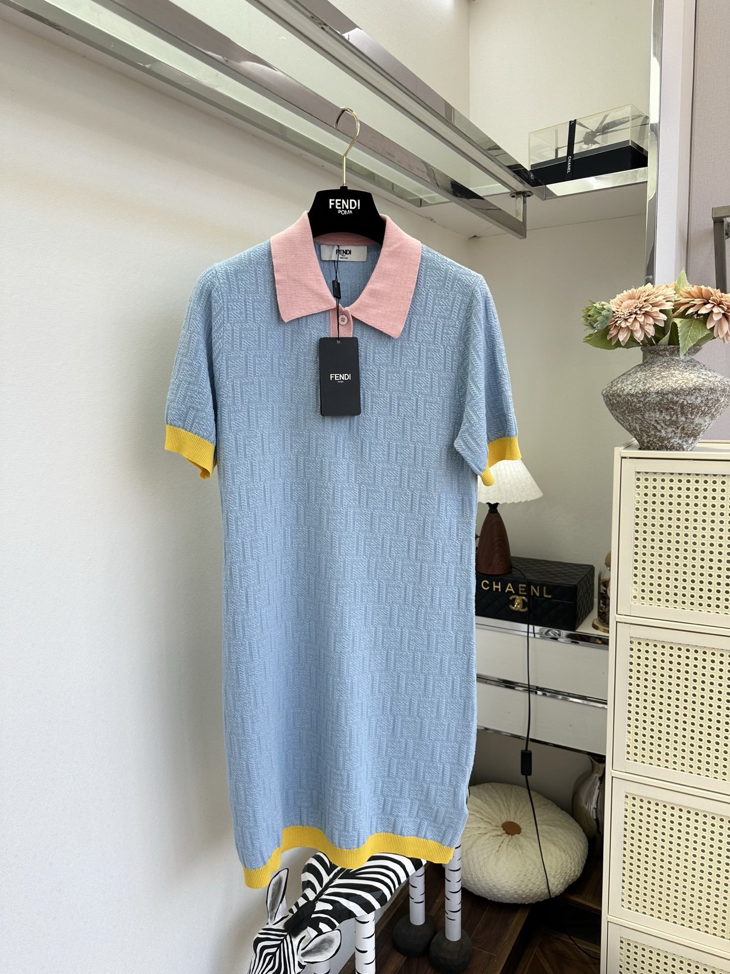 펜디-상의-해외배송 FF 카라 원피스(2color)