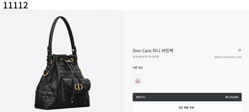 디올-가방-국내배송 Caro 미니 버킷백