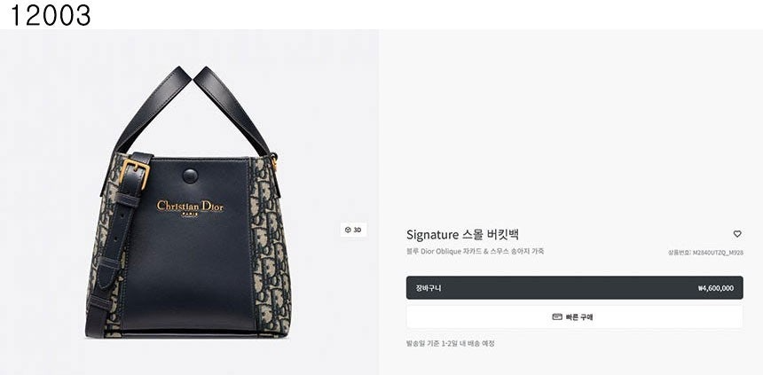 디올-가방-국내배송 Signature 스몰 버킷백