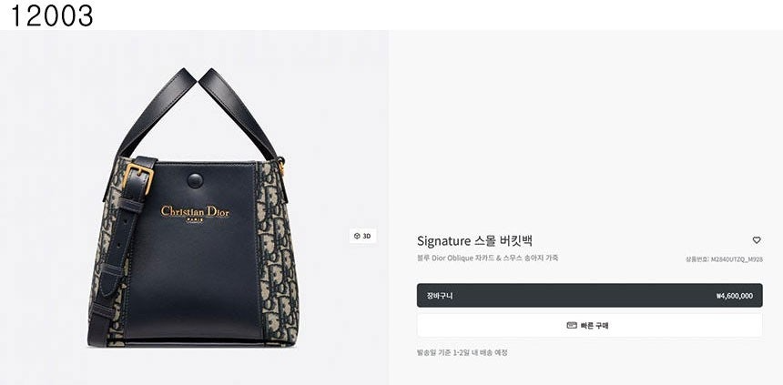 디올-가방-국내배송 Signature 스몰 버킷백