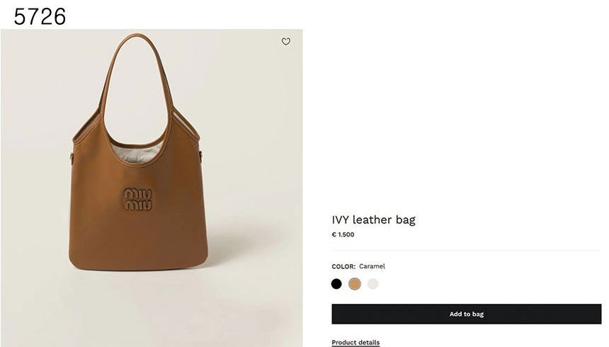 미우미우-가방-국내배송 IVY leather bag