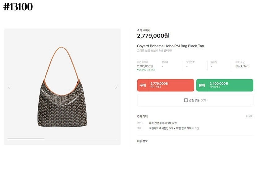 고야드-가방-국내배송 보헴 호보백 PM