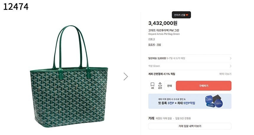 고야드-가방-국내배송 생루이백 pm