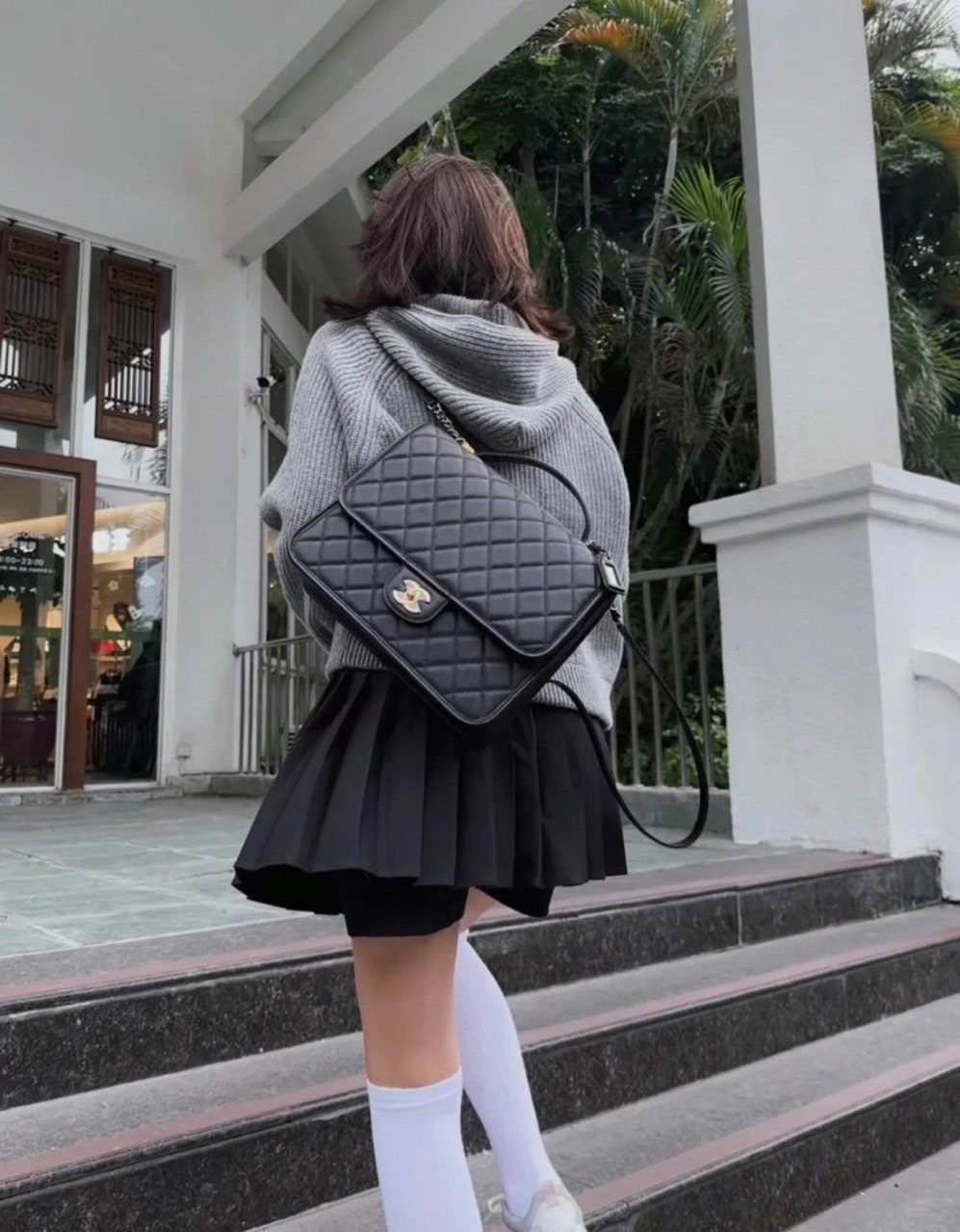 샤넬-가방-국내배송 캐비어 스쿨 메모리 백팩 ➕ 카드지갑