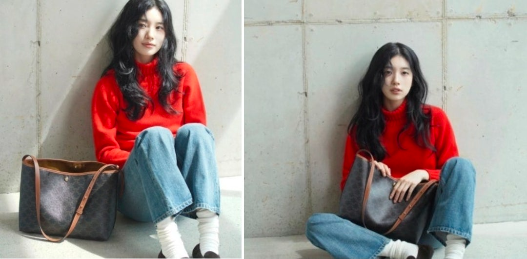 셀린느-가방-국내배송 수지 소프트 쇼퍼 백 - 트리옹프 캔버스 & 카프스킨