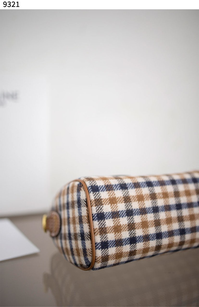 셀린느-가방-국내배송 SMALL BOSTON in TARTAN TEXTILE AND CALFSKIN