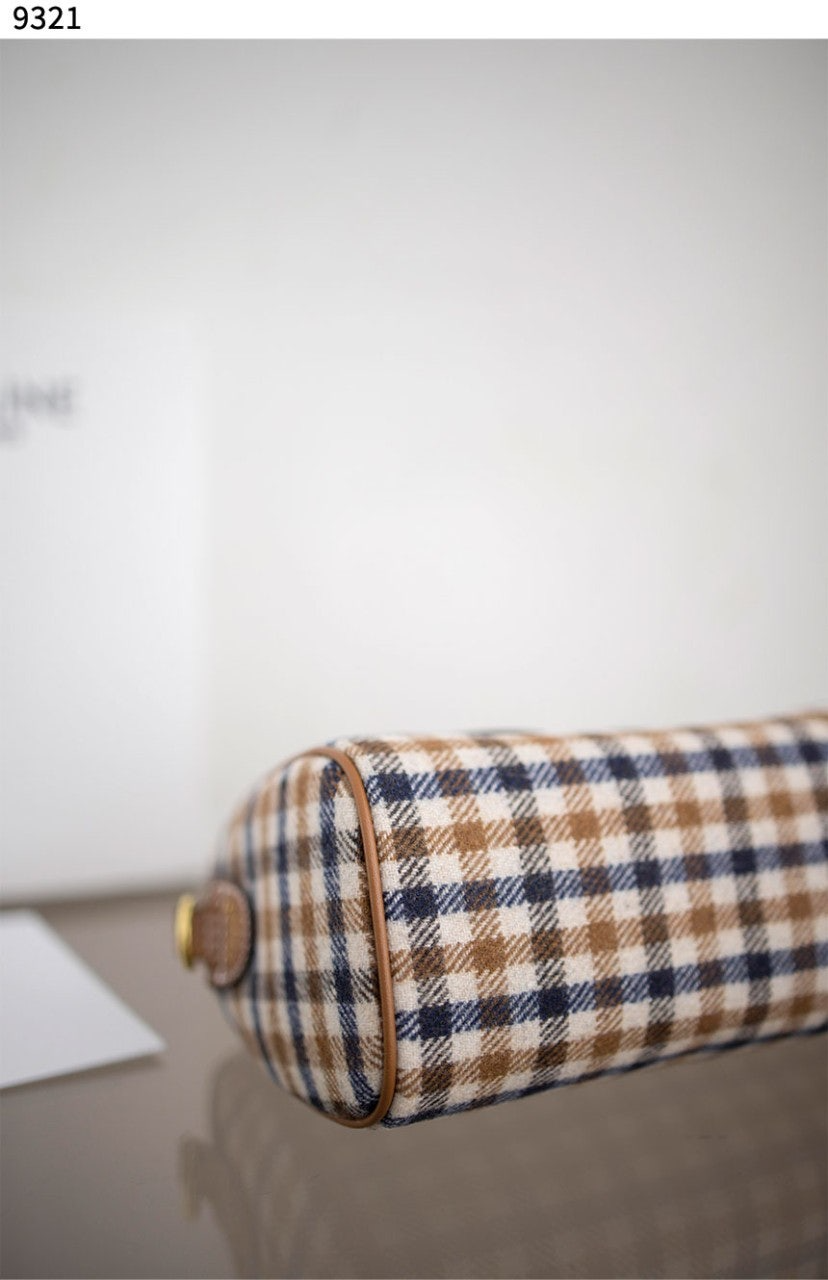 셀린느-가방-국내배송 SMALL BOSTON in TARTAN TEXTILE AND CALFSKIN