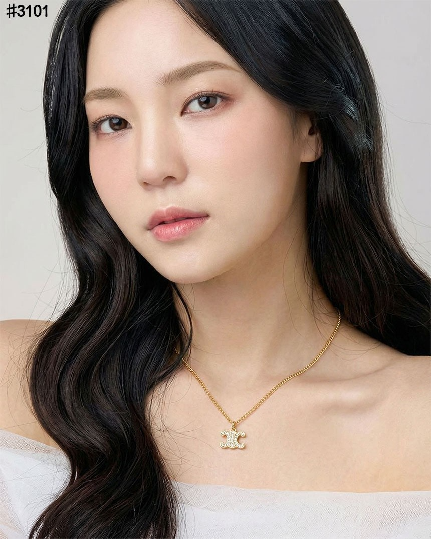 셀린느-목걸이-국내배송 트리옹프 라인 스톤 네크리스 로듐 피니시 브라스&크리스탈