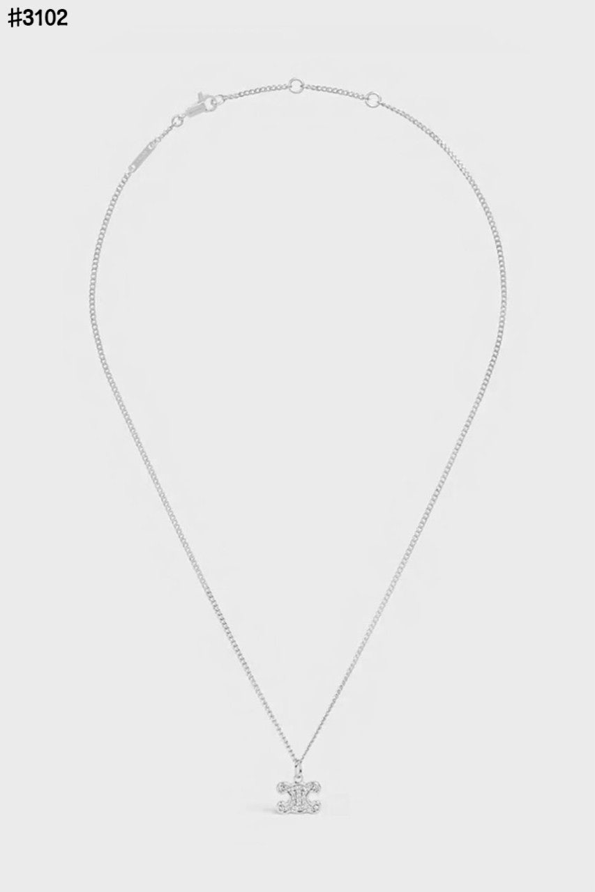 셀린느-목걸이-국내배송 트리옹프 라인 스톤 네크리스 로듐 피니시 브라스&크리스탈