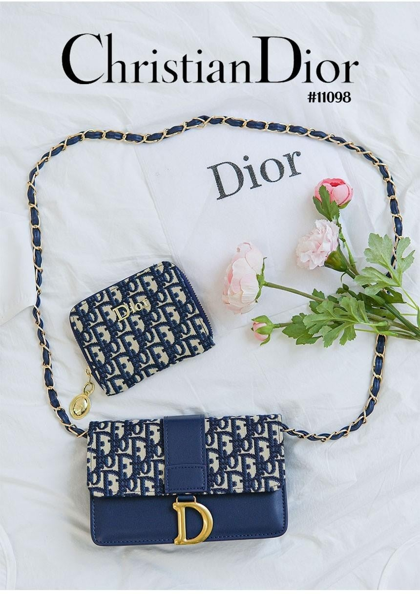 디올-세트-국내배송 체인 크로스백 & 반지갑 세트