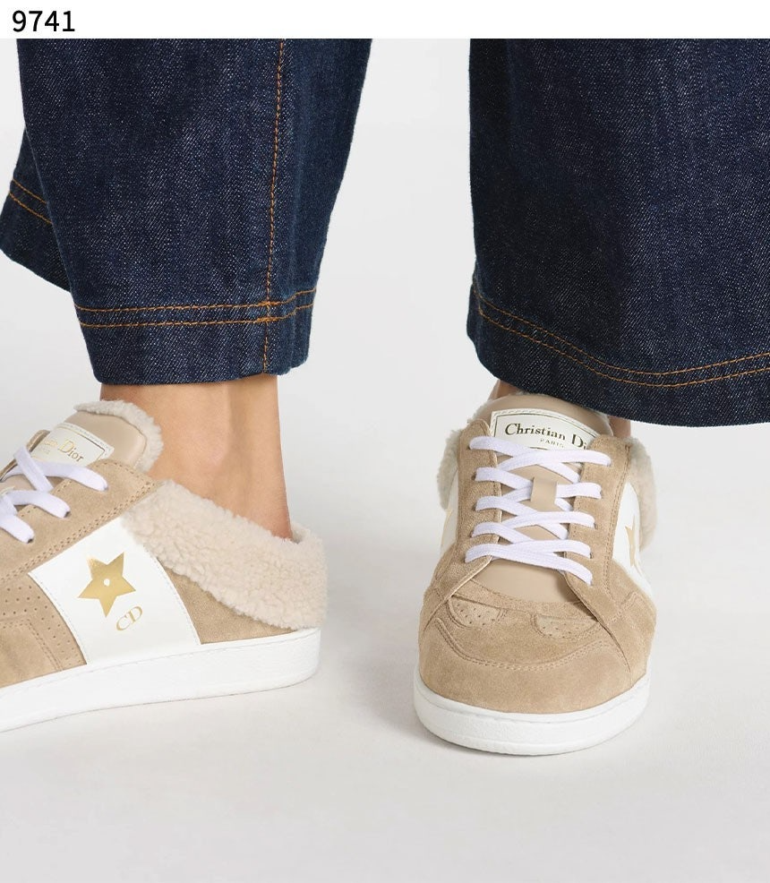 디올-신발-국내배송 Star Sneakers Beige Suede Calfskin Beige