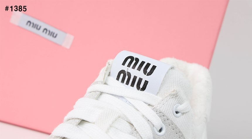 미우미우-신발-국내배송 로고 코튼 스니커즈